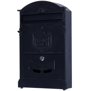 Ящик почтовый Standers MB-002, алюминий/сталь, цвет чёрный