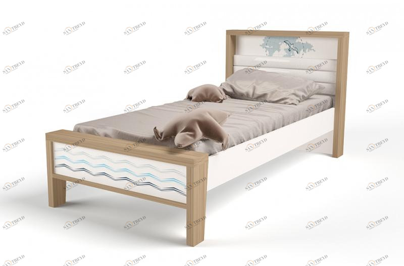 Кровать ABC-KING 160х90 №1MIX OCEAN №1 (голубой) 4631147961891