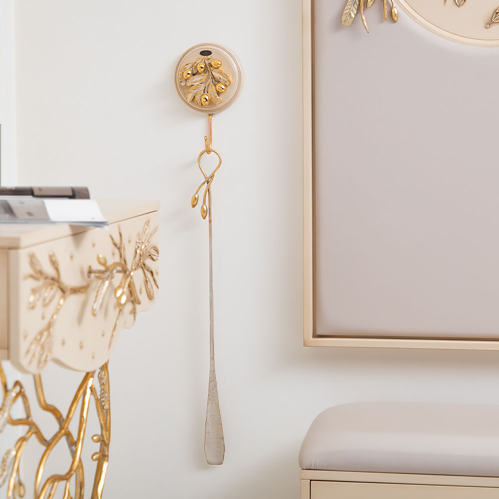 75103 Настенный крючок Oliva Branch Айвори Мраморное золото BOGACHO 4656756150245