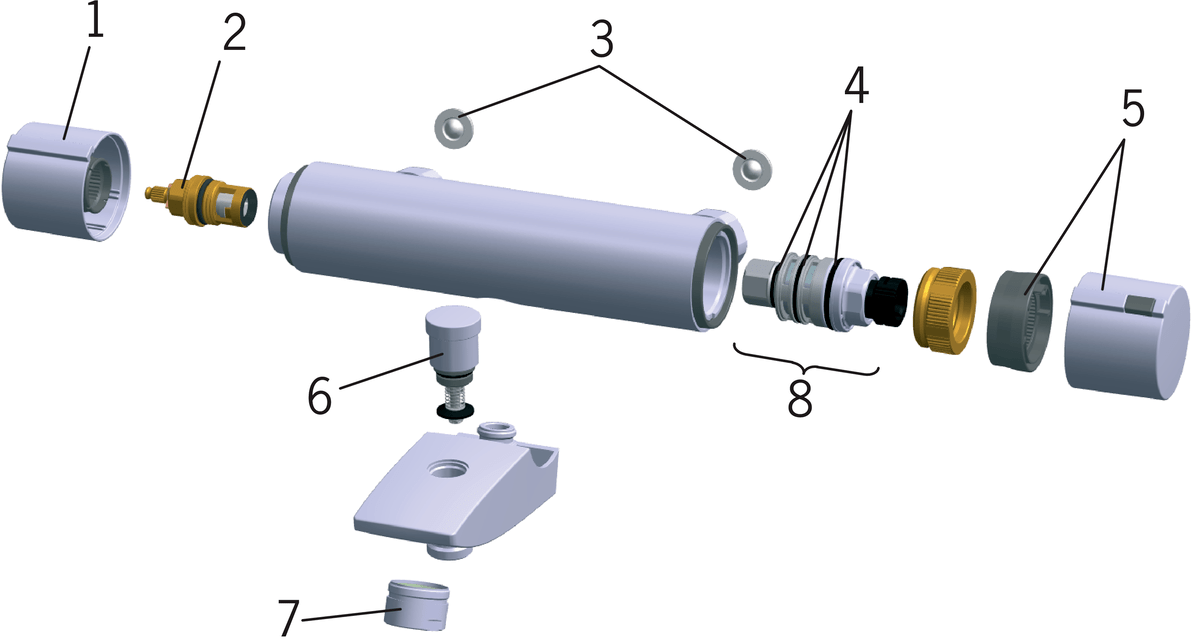 Oras 2875 Cмеситель для ванны и душа 2875 Cubista Хром  - Вид №5