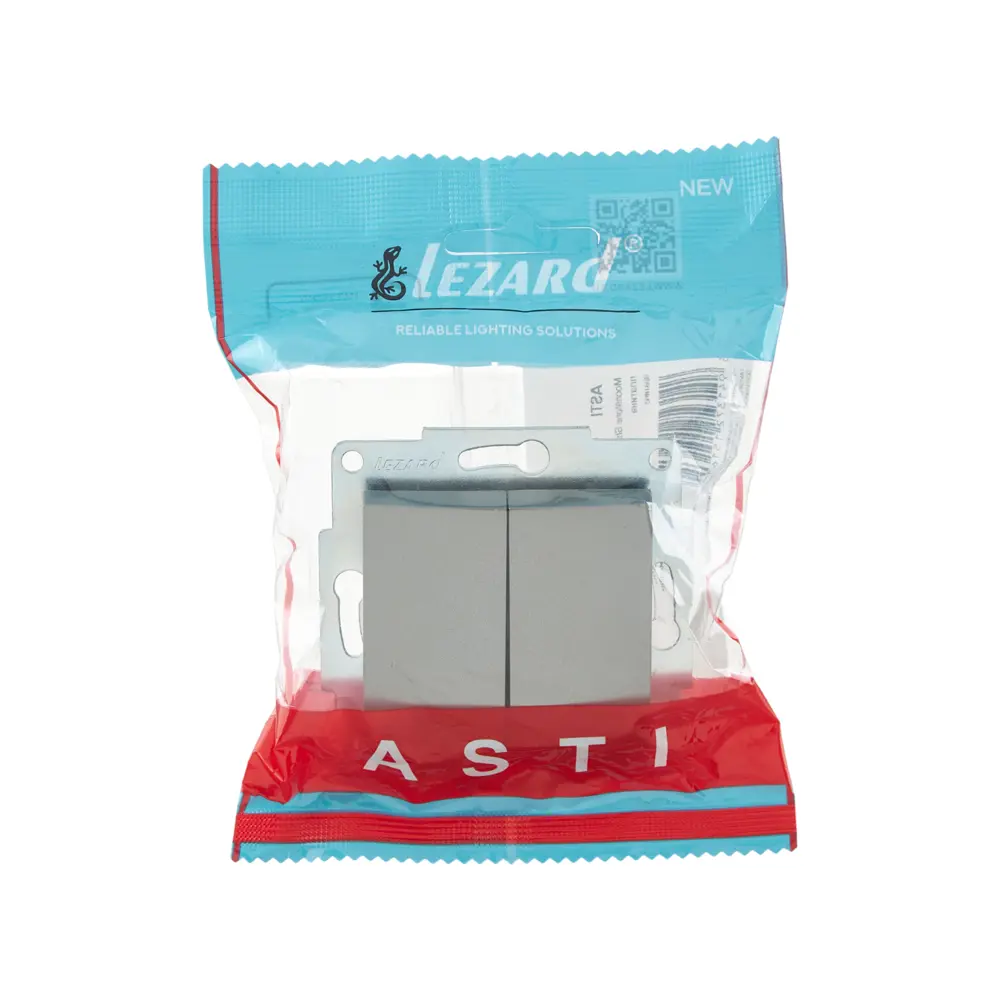 Выключатель встраиваемый Lezard Asti 2 клавиши цвет платина 89385502 STLM-2053012 - Вид №3