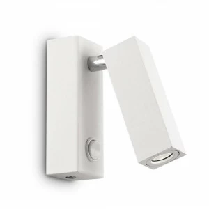 Спот настенный светодиодный с выключателем белый Page Bianco Page Ap Square IDEAL LUX PAGE BIANCO 00-3925248 Белый