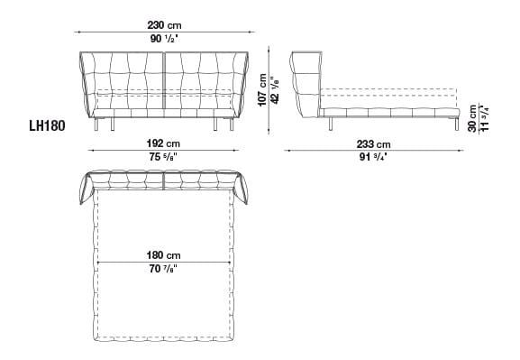 Двуспальная кровать из ткани с мягким изголовьем B&B Italia Husk ARCH-00069406 - Вид №11