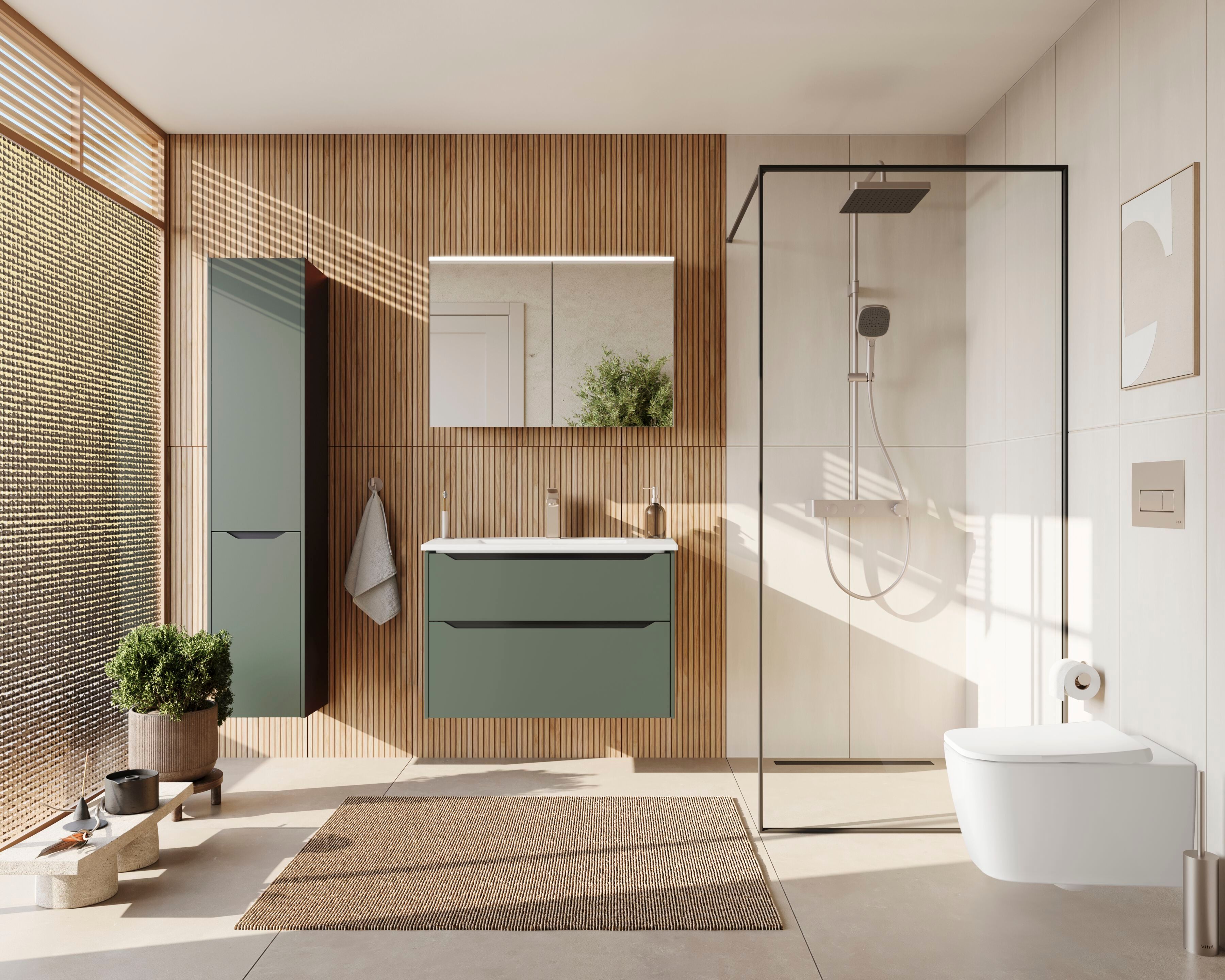 Подвесной шкаф для умывальника со встроенной раковиной с ящиками VitrA Bathrooms Integra Square ARCH-00087865 - Вид №10