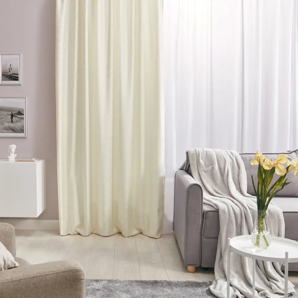 Штора на ленте Анже 200x280 см цвет молочный MIAMOZA STLM-2175011 - Вид №6