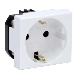 Розетка встраиваемая DKC Viva с заземлением со шторками цвет белый