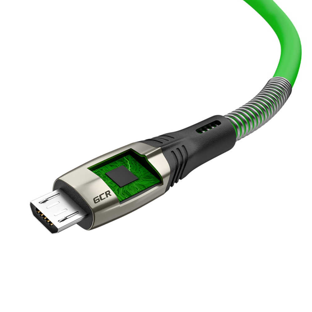 GCR-51963 Gcr кабель 1.2m microusb series mercedes & spring, green, для зарядки, no sync data, 22 awg, Greenconnect Santreyd  - Вид №2