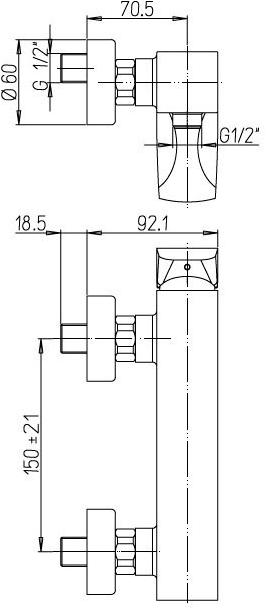 Paini F1 F1CR5112SKM смеситель для душа - Вид №1