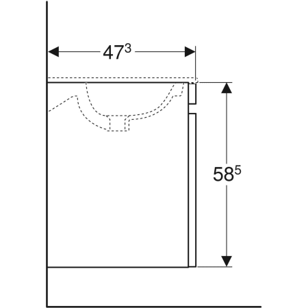 869561000 Шкафчик для встраиваемой раковины Geberit Renova Plan, с одним выдвижным и одним внутренним выдвижным ящиком Geberit  - Вид №33