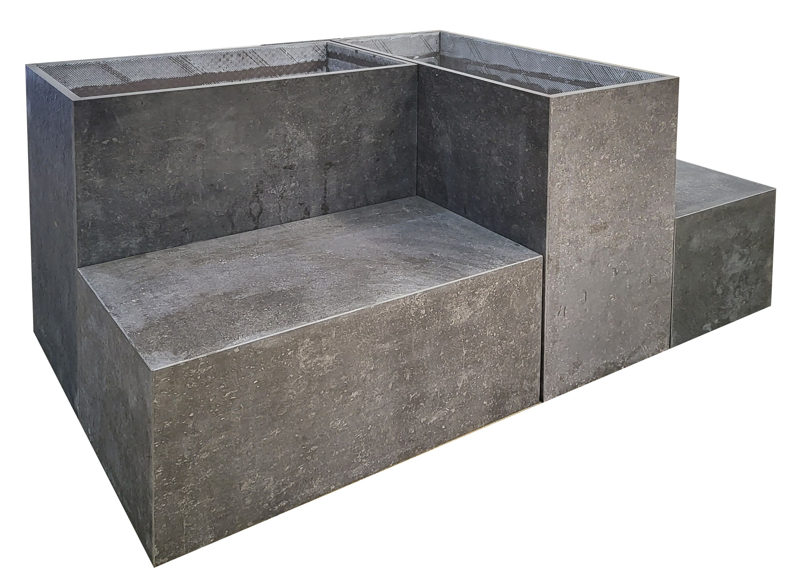 Спеченная каменная скамья со встроенной плантатором PIETRA SINTERIZZATA MOUNTAIN ISLAND ARCH-00116811 - Вид №1