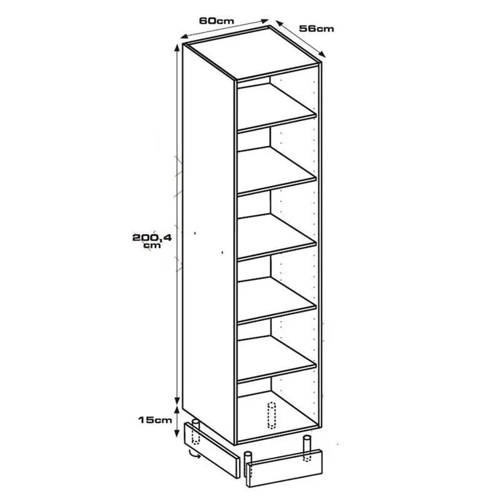 Колонка напольная 60x200.4x56 см, ЛДСП цвет белый DELINIA STLM-2068237 - Вид №5
