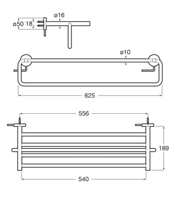 Металлический держатель для полотенец Roca Compas ARCH-00039594 - Вид №2