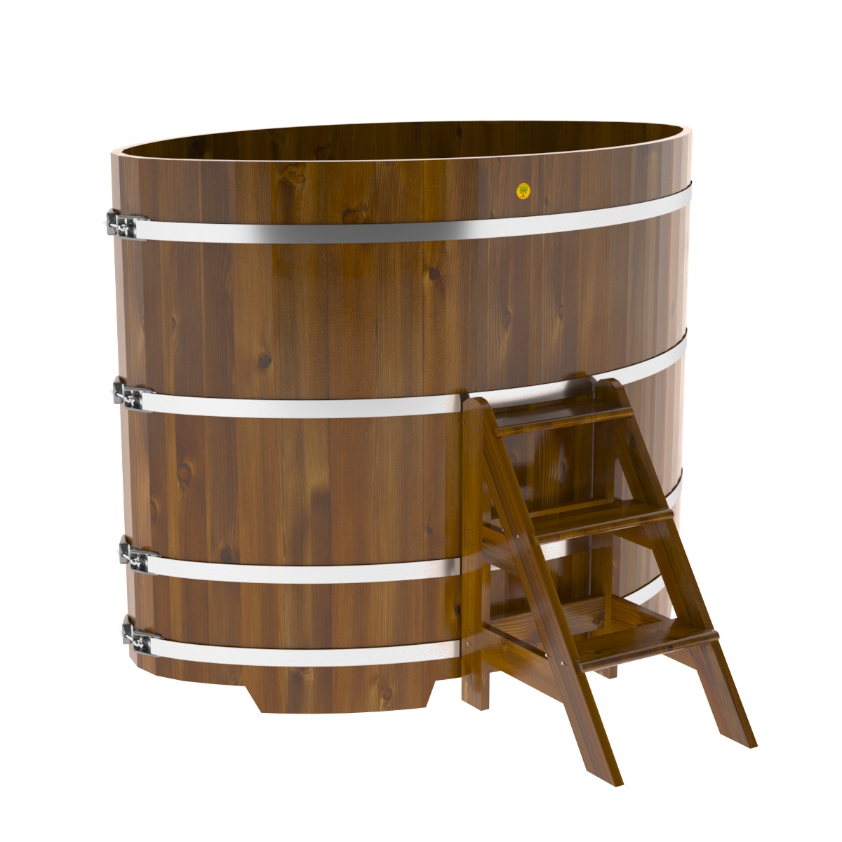 2293 Купель овальная из лиственницы Рустик 1,08х1,75х1,4 морёная Alyarus 