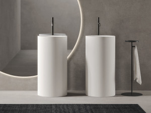 Круглая отдельно стоящая раковина из Cristalplant®