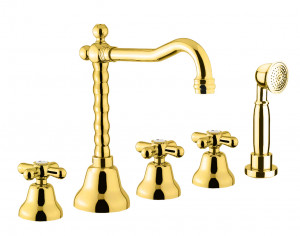 AM730402010 Смеситель на борт ванны , золото Webert Armony