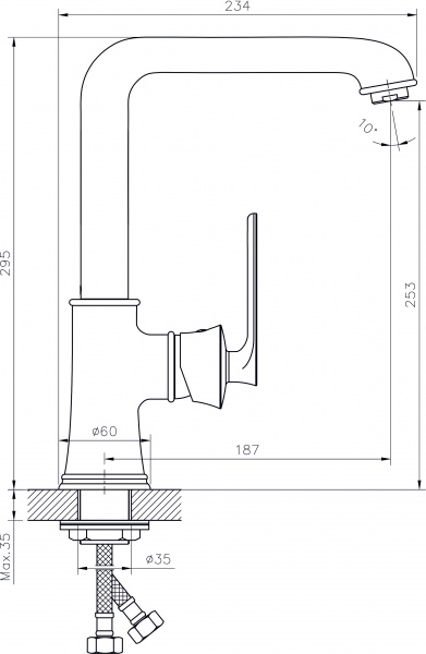 Смеситель для кухни Rush Flores FLB0835-28 высокий бронза 11523124 - Вид №1