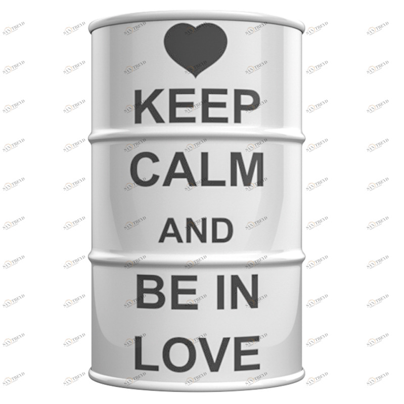 Бочка металлическая декоративная Keep calm and be in love M STARBARREL  043827 Белый 