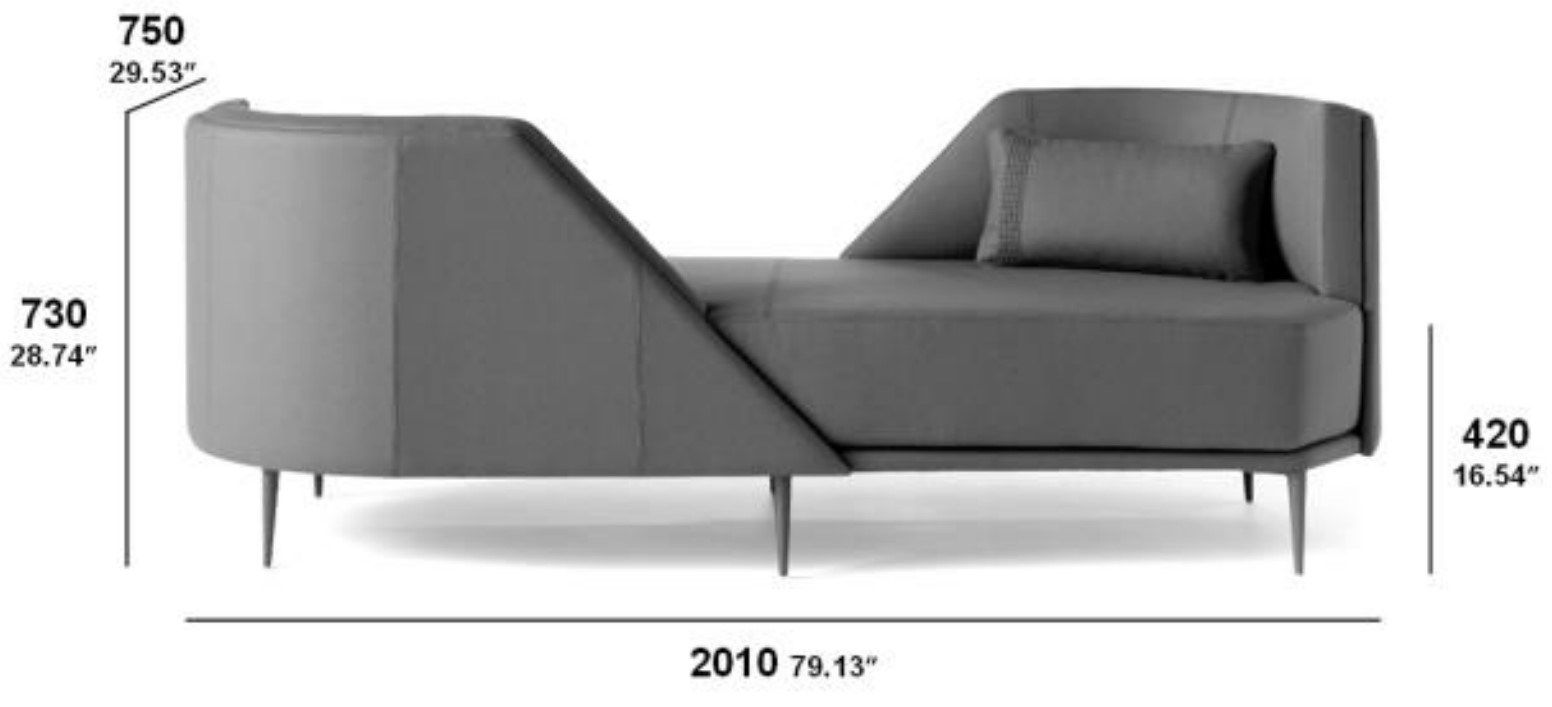 2-местный тканевый диван vis à vis SITIA Pergy ARCH-00001688 - Вид №3