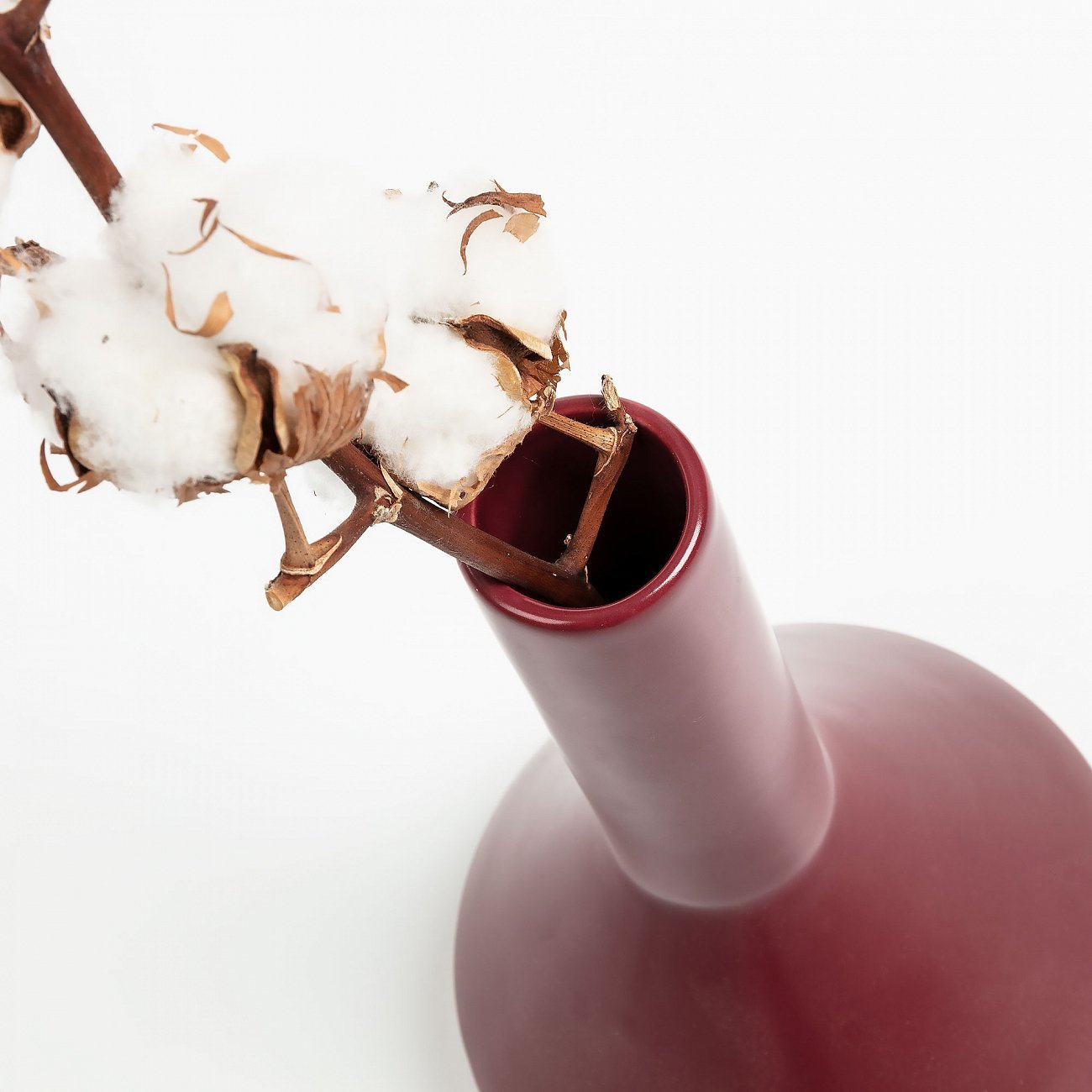 Ваза керамическая с узким горлом бордовая 25 см Loretta от La Forma LA FORMA - 343221 Красный  - Вид №1