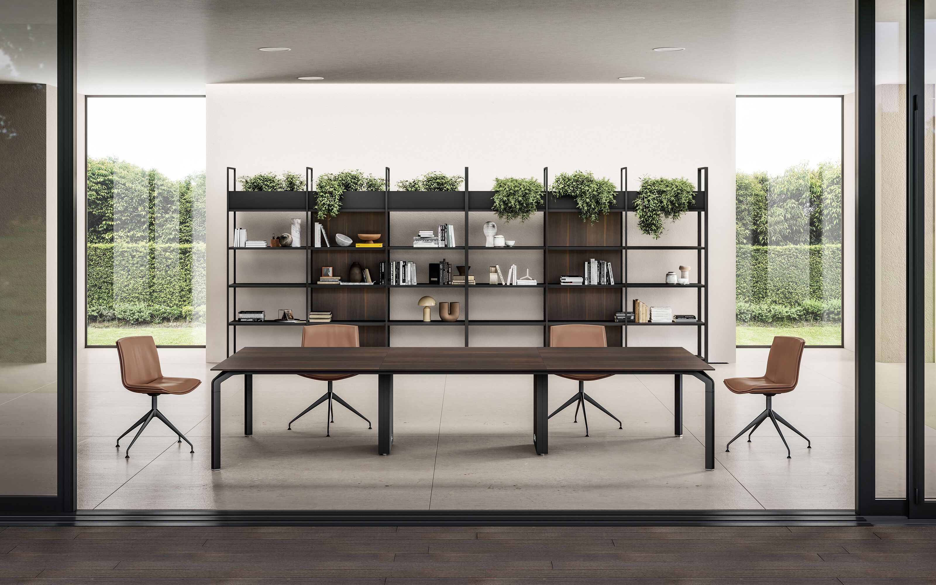 Модульный офисный книжный шкаф из дерева и металла About Office йога ARCH-00036222 - Вид №5