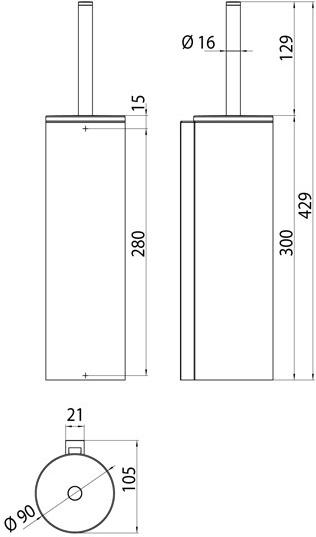 Emco Bad Ершик для унитаза настенный алюминиевый System2 3515 001 02 - Вид №2