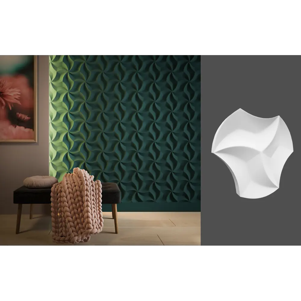 Панель 3D гипсовая ЛМ246 0.212 м² 4 шт Santreyd STLM-2132520 - Вид №1