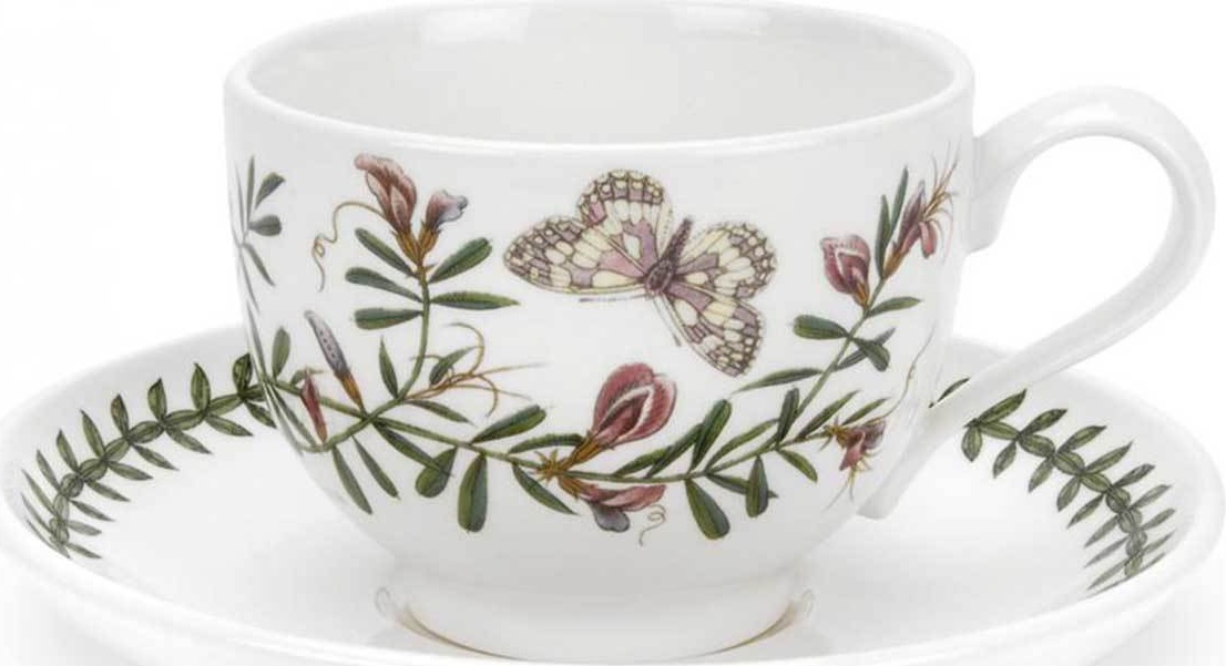 10568607 Portmeirion Чашка чайная с блюдцем Portmeirion Ботанический сад.Горошек 280мл, фарфор Фарфор 