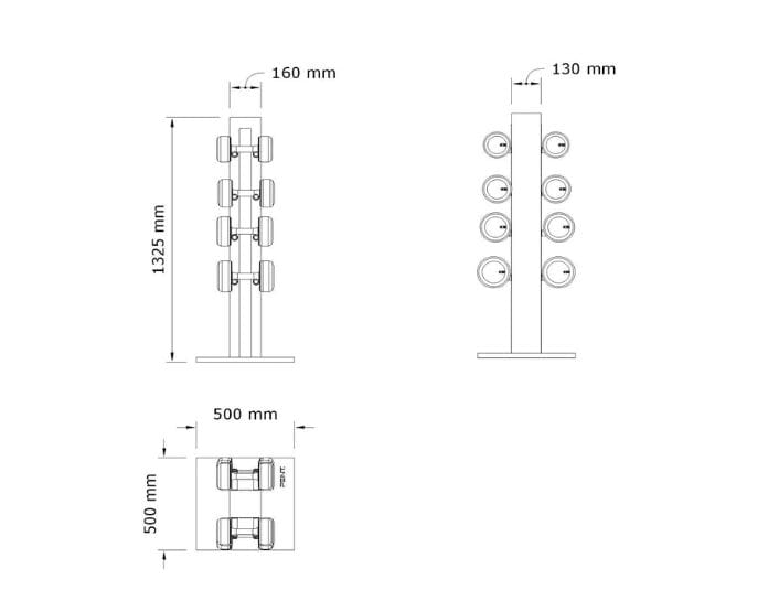 Набор гантелей из нержавеющей стали и дерева PENT Colmia ARCH-00050250 - Вид №8