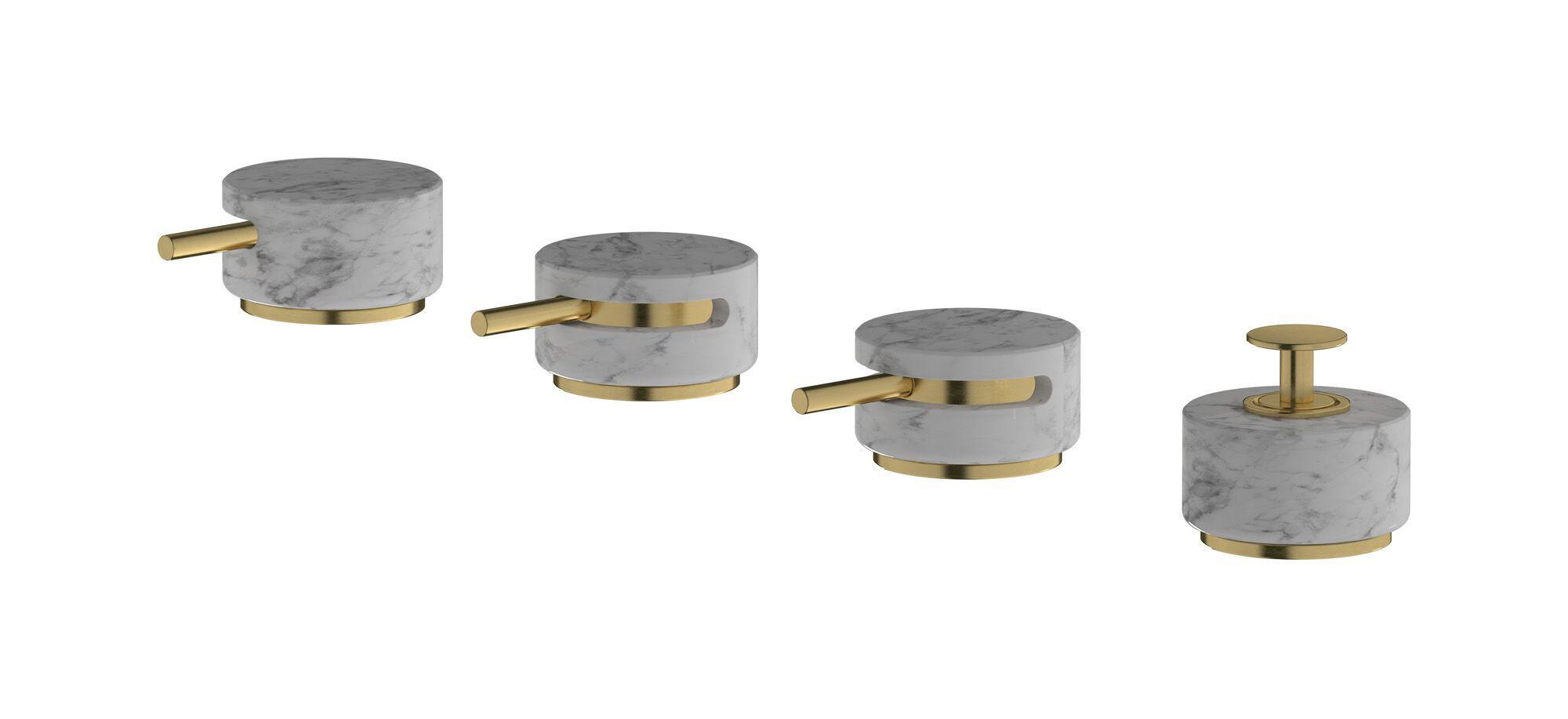 Мраморный встраиваемый смеситель для ванны с 4 отверстиями IB мрамор + мрамор Elle ARCH-00078524 - Вид №12