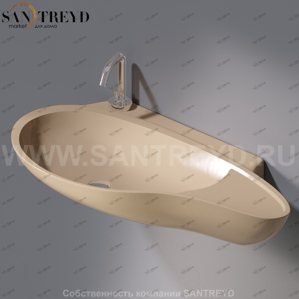 L500T0R1V4.110 Подвесная раковина настенная овальная A. e T. Italia SPOT бежевая AeT ITALIA ACCENT