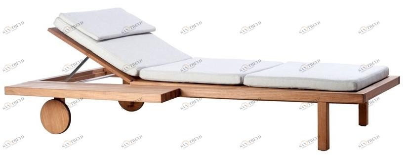 TRIBÙ Садовая кушетка из тика на колесиках Vis à vis 01741