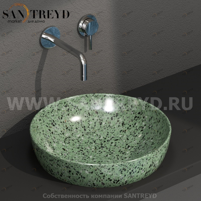 B6T38GV Встроенная раковина под столешницу круглая Ceramica Globo T-EDGE