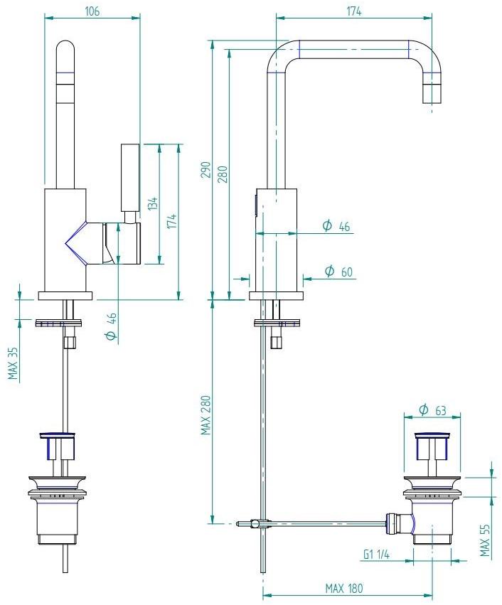 ZAZZERI Кухонный смеситель на одно отверстие Da-da sun-id-1460447 - Вид №1