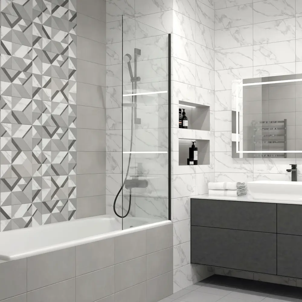 Настенная плитка KREAFORTA Mersey Calacatta 20x40 см 1.62 м² матовая цвет серый 89413659 STLM-2211970 - Вид №7