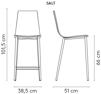 MOBLIBERICA Высокий деревянный табурет с подставкой для ног Salt sun-id-1491903 - Вид №5