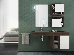 LEGNOBAGNO Мебель для умывальника одинарная подвесная из hpl с дверцами Freedom lineare