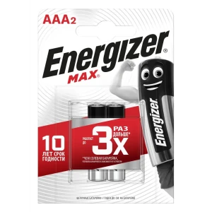 Батарейка алкалиновая Energizer Max AAA/LR03 2 шт.