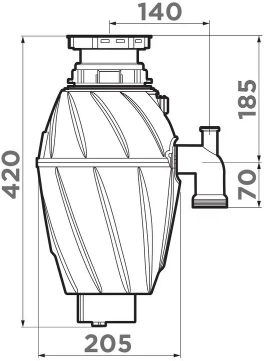 Измельчитель пищевых отходов Omoikiri Nagare 750 4995059 для кухонной мойки, постоянный магнит - Вид №4
