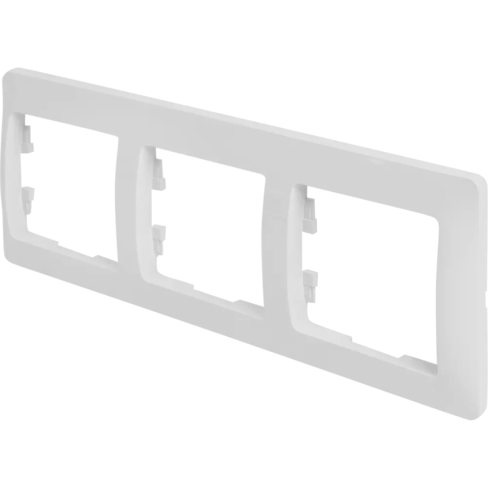 Рамка для розеток и выключателей Systeme Electric Glossa 3 поста тройная цвет молочный STLM-2040235 - Вид №1
