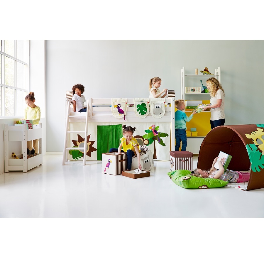 Кровать Flexa Classic с наклонной лестницей, лакированная, 200 см 9010308101 - Вид №1