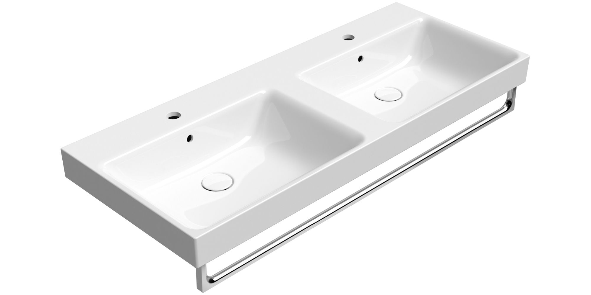 Керамическая двойная раковина с переливом GSI ceramica Nubes ARCH-00034209 - Вид №6