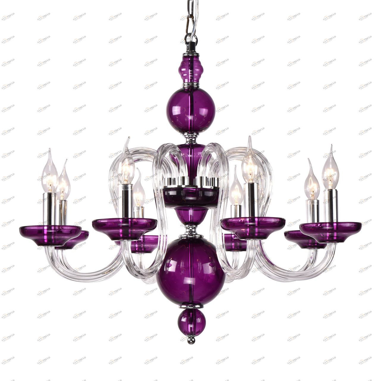 Подвесная люстра ST Luce Ninfa SL757.803.08 ST LUCE ДИЗАЙНЕРСКИЕ, NINFA PURPLE 057858 Фиолетовый 