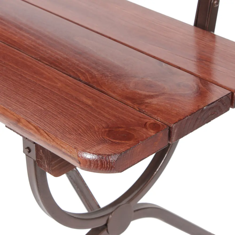 Скамья Naterial Тироль складная 148х35х48 см сталь/дерево темно-коричневая STLM-2139166 - Вид №9