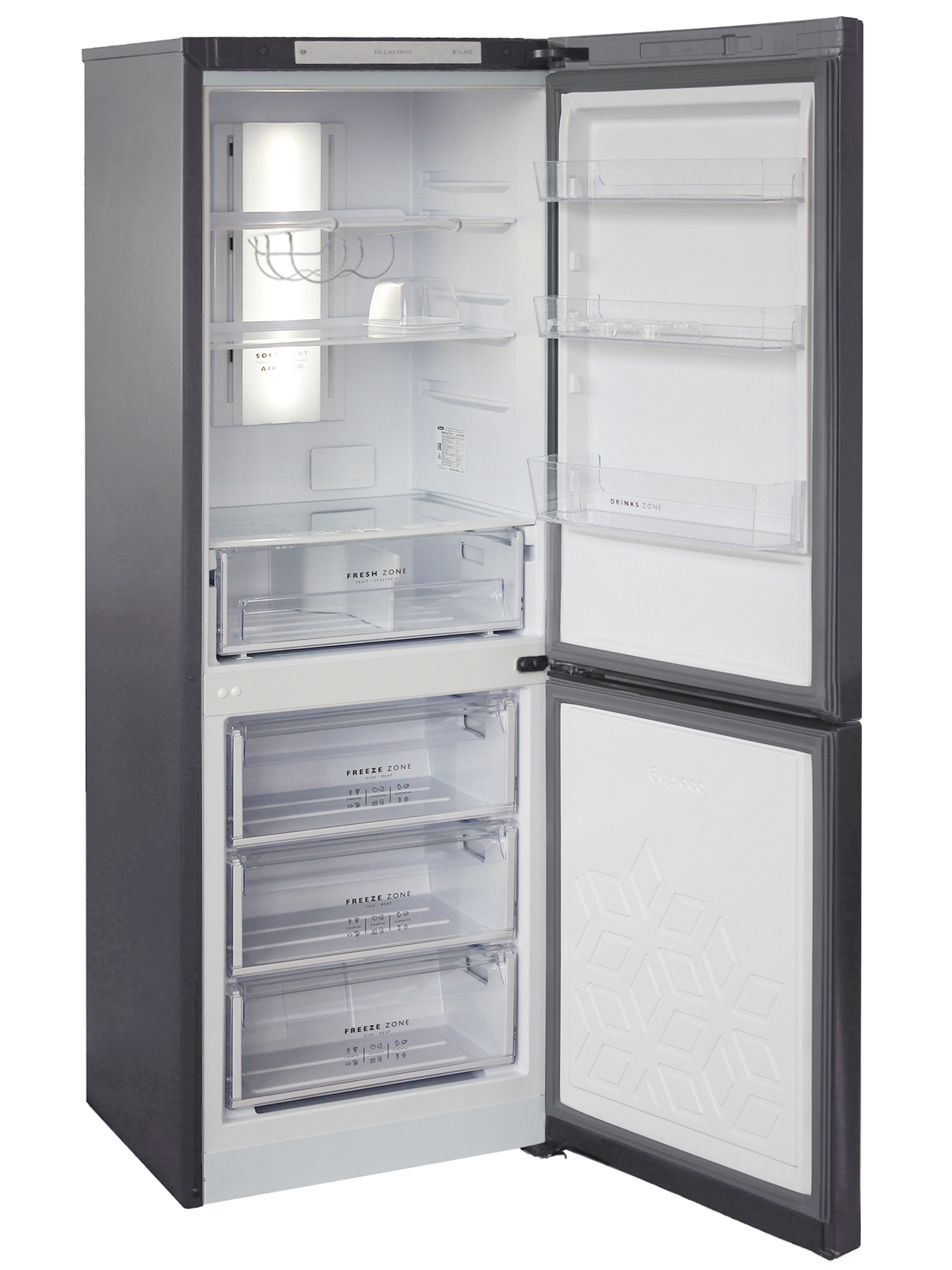 9055876 Холодильник с морозильником   Бирюса W920NF серый STDN-0098786 - Вид №3