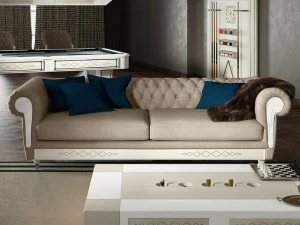 Vismara Design 3-х местный кожаный тафтинговый диван в стиле честерфилд Desire