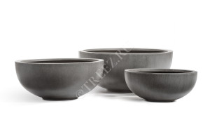 41.3317-02-006-GR-50 Кашпо  Effectory - серия Beton - Низкая чаша - Тёмно-серый бетон Цветочная коллекция