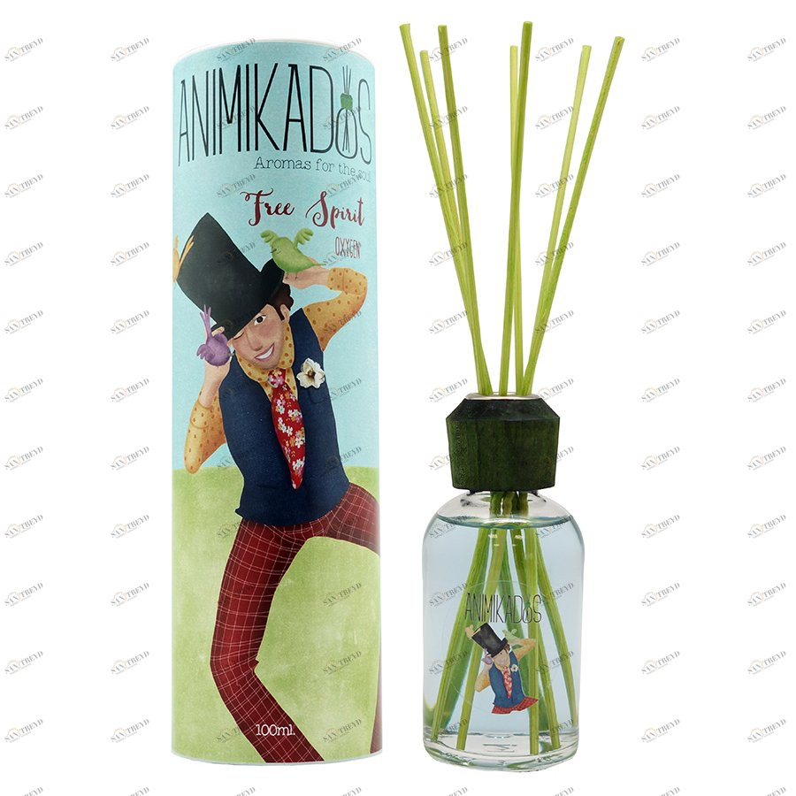 Диффузор ароматический 100 мл цитрусово-цветочный Free Spirit Animikados AMBIENTAIR  00-3881054 Зеленый 