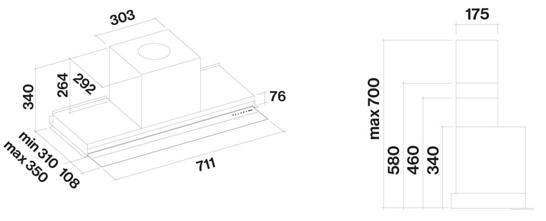 Встраиваемая вытяжка из нержавеющей стали со встроенным освещением Falmec дизайн ARCH-00124581 - Вид №5