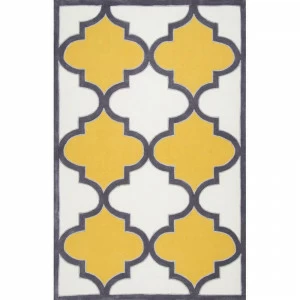 Ковер Trelli желтый 140х200 DOLLY CAPRETS ДИЗАЙНЕРСКИЕ, ТРЕЛЬЯЖНЫЙ УЗОР 015150 Белый;желтый