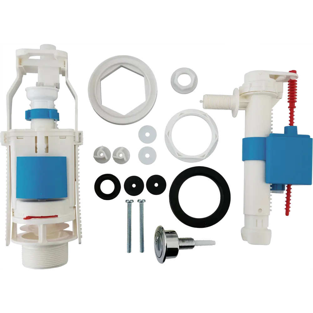 Арматура для бачка АНИ пласт с хромированной кнопкой и боковой подводкой 85574168 STLM-0064063 - Вид №1